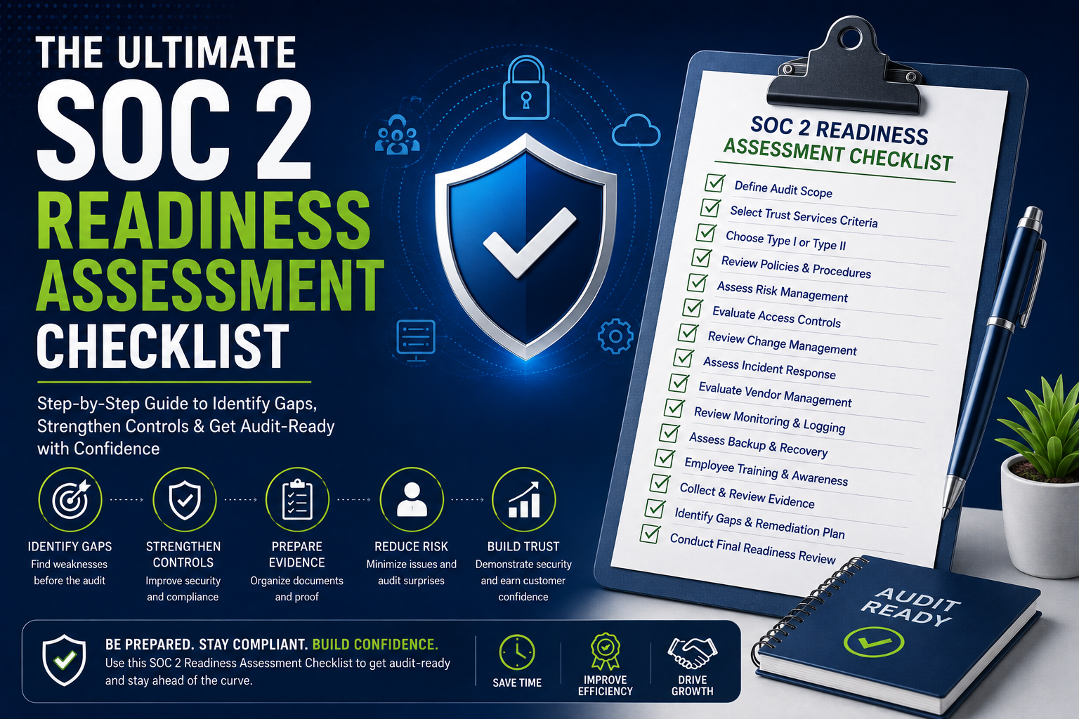 SOC 2 Readiness Checklist Infographic - soc2.in SOC 2 Readiness Checklist Infographic