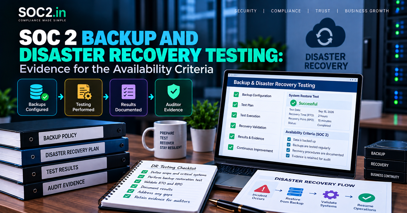 SOC 2 Backup and Disaster Recovery Testing - soc2.in SOC 2 Backup and Disaster Recovery Testing